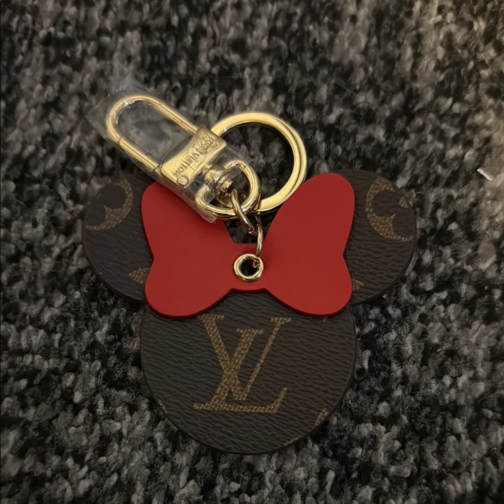 Louis Vuitton Red and Brown Keychain